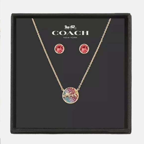 NWT COACH necklace+earrings set - Picture 2 of 8